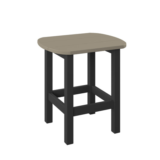 Polybird - Oval End Table Weatherwood And Black - P52-WW-BK view 1