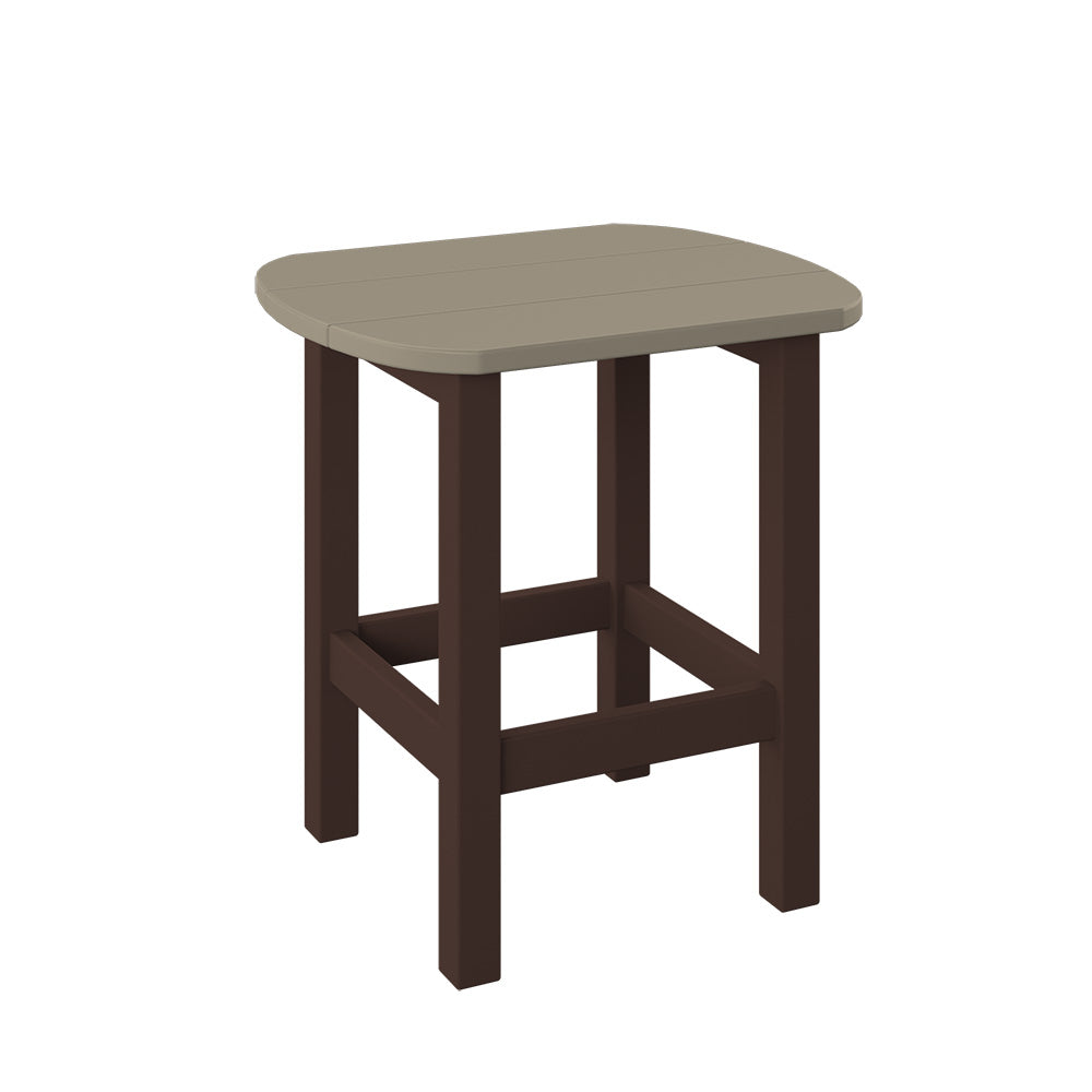 Polybird - Oval End Table Weatherwood And Tudor Brown - P52-WW-TB view 1