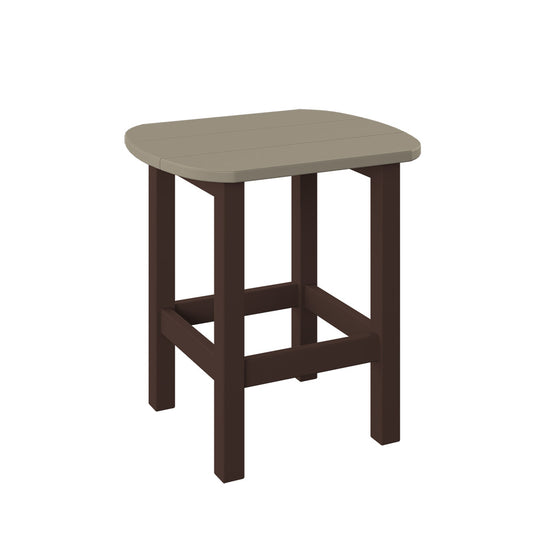 Polybird - Oval End Table Weatherwood And Tudor Brown - P52-WW-TB view 1