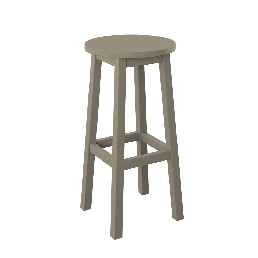 Polybird - Round Bar Stool "Bar Height" Weatherwood - P94-B-WW view 1