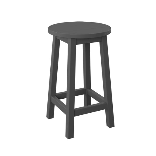 Polybird - Round Bar Stool "Counter Height" Charcoal - P94-C-CH view 1