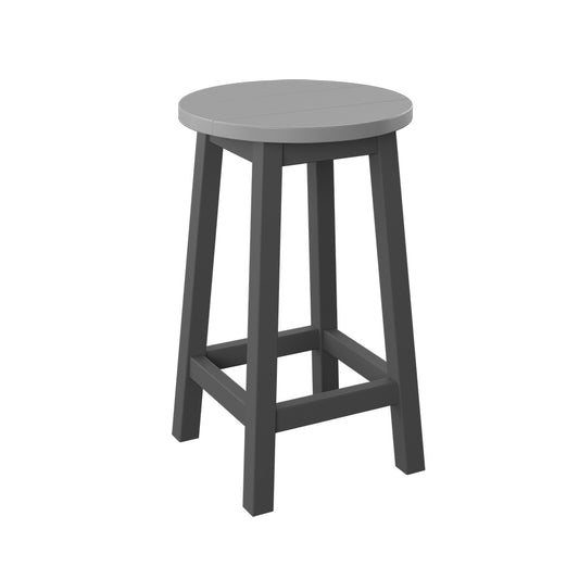 Polybird - Round Bar Stool "Counter Height" Light Gray And Charcoal - P94-C-LG-CH view 1