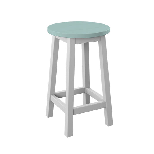 Polybird - Round Bar Stool "Counter Height" Sage And White - P94-C-SG-WT view 1