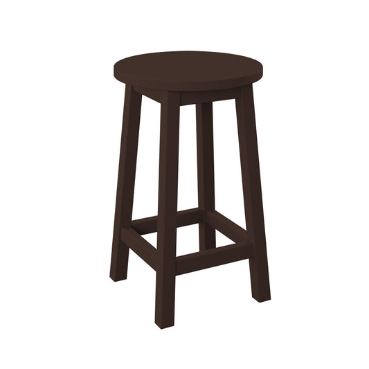 Polybird - Round Bar Stool "Counter Height" Tudor Brown - P94-C-TB view 1