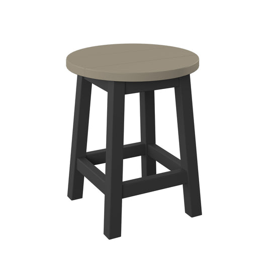 Polybird - Round Bar Stool Weatherwood And Black - P94-R-WW-BK view 1