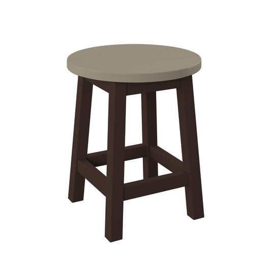 Polybird - Round Bar Stool Weatherwood And Tudor Brown - P94-R-WW-TB view 1