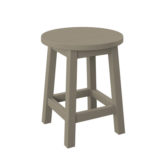 Polybird - Round Bar Stool Weatherwood - P94-R-WW view 1