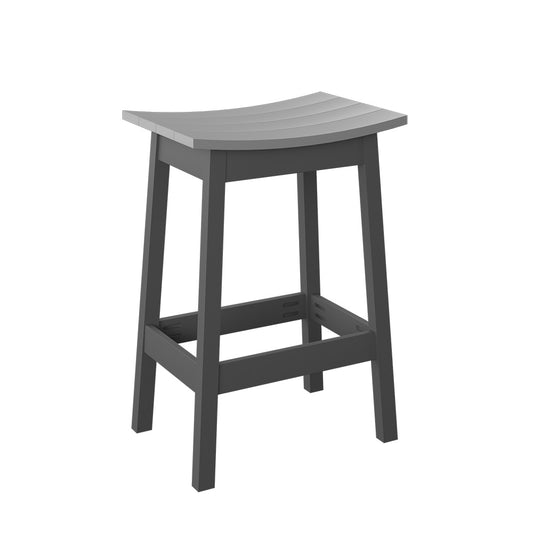 Polybird - Saddle Stool "Bar Height" Light Gray And Charcoal - P93-B-LG-CH view 1