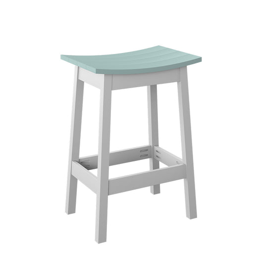 Polybird - Saddle Stool "Bar Height" Sage And White - P93-B-SG-WT view 1
