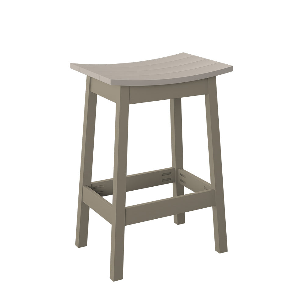 Polybird - Saddle Stool "Bar Height" Sand And Weatherwood - P93-B-SN-WW view 1