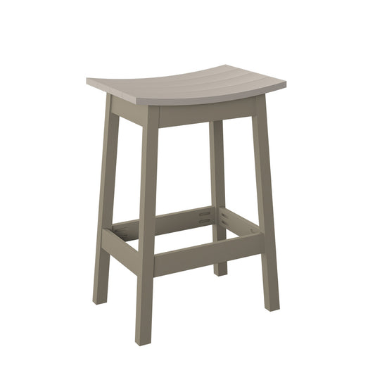 Polybird - Saddle Stool "Bar Height" Sand And Weatherwood - P93-B-SN-WW view 1