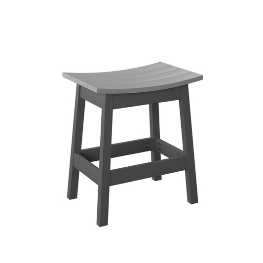 Polybird - Saddle Stool "Counter Height" Light Gray And Charcoal - P93-C-LG-CH view 1