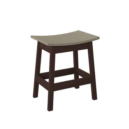 Polybird - Saddle Stool "Counter Height" Weatherwood And Tudor Brown - P93-C-WW-TB view 1