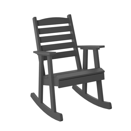 Polybird - Slat Back Rocking Chair Charcoal - P77-CH view 1