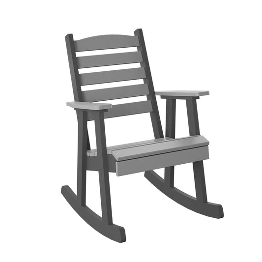 Polybird - Slat Back Rocking Chair Light Gray And Charcoal - P77-LG-CH view 1