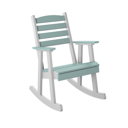 Polybird - Slat Back Rocking Chair Sage And White - P77-SG-WT view 1