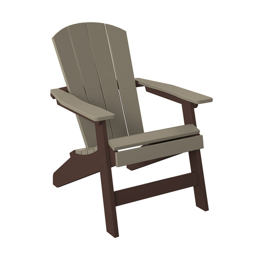 Polybird - Stationary Adirondack Chair Weatherwood And Tudor Brown - P1-WW-TB view 1
