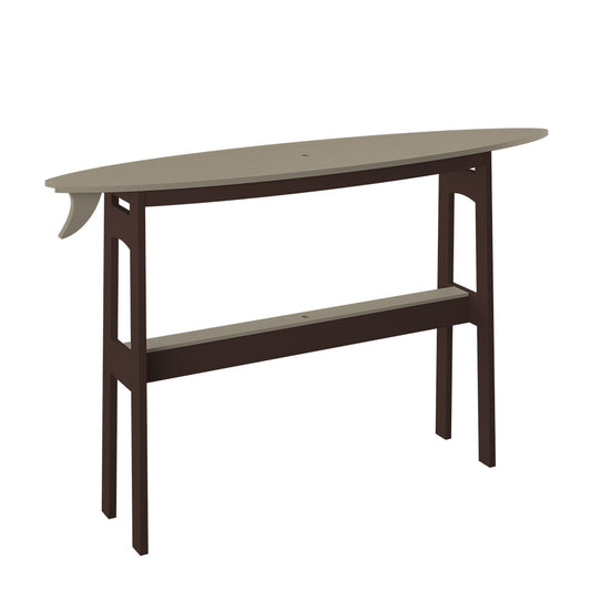 Polybird - Surfboard 72" Table Bar Height Weatherwood And Tudor Brown - P88-B-WW-TB view 1