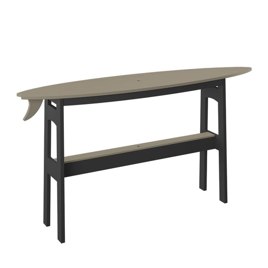 Polybird - Surfboard 72" Table Counter Height Weatherwood And Black - P88-C-WW-BK view 1