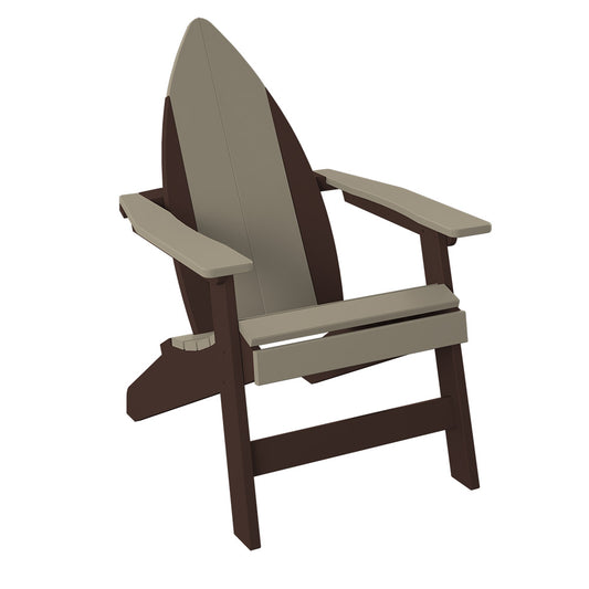 Polybird - Surfboard Adirondack-Nose Chair Weatherwood And Tudor Brown - P81-WW-TB view 1