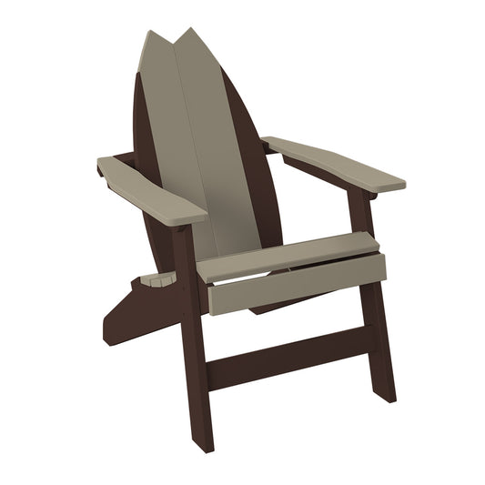 Polybird - Surfboard Adirondack-Tail Chair Weatherwood And Tudor Brown - P80-WW-TB view 1