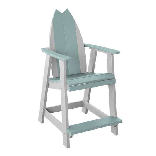 Polybird - Surfboard Balcony Chair - Tail Sage And White - P82-SG-WT view 1