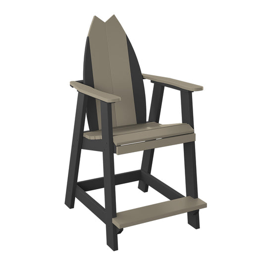 Polybird - Surfboard Balcony Chair - Tail Weatherwood And Black - P82-WW-BK view 1