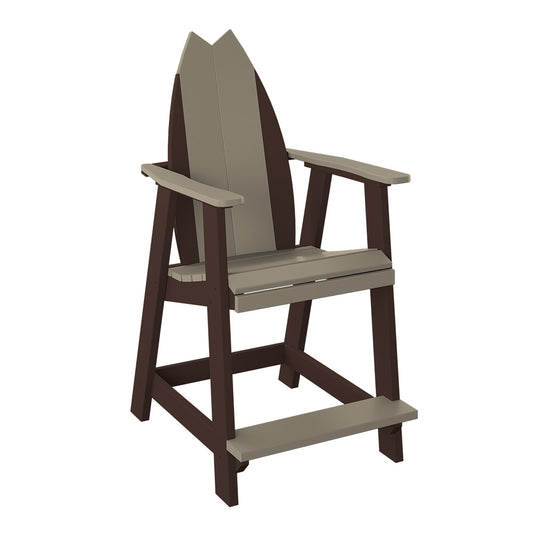 Polybird - Surfboard Balcony Chair - Tail Weatherwood And Tudor Brown - P82-WW-TB view 1