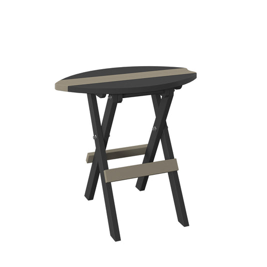 Polybird - Surfboard Balcony Table Weatherwood And Black - P90-WW-BK view 1