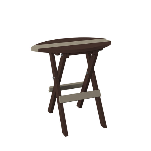 Polybird - Surfboard Balcony Table Weatherwood And Tudor Brown - P90-WW-TB view 1