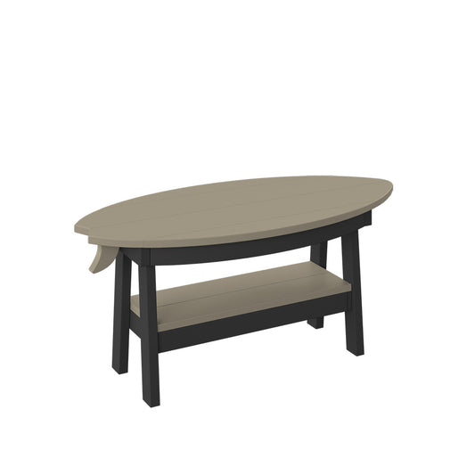 Polybird - Surfboard Coffee Table Weatherwood And Black - P86-WW-BK view 1