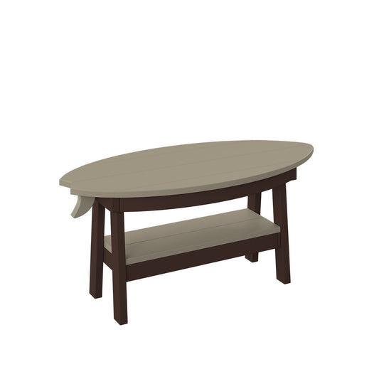 Polybird - Surfboard Coffee Table Weatherwood And Tudor Brown - P86-WW-TB view 1