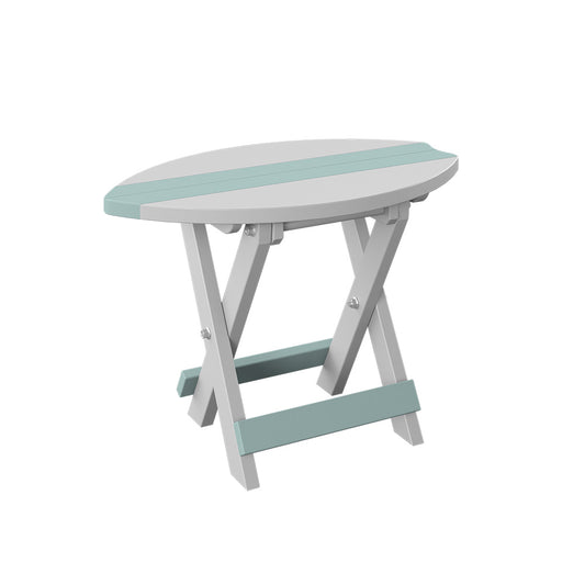 Polybird - Surfboard Folding End Table Sage And White - P89-SG-WT view 1