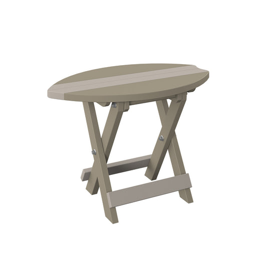 Polybird - Surfboard Folding End Table Sand And Weatherwood - P89-SN-WW view 1