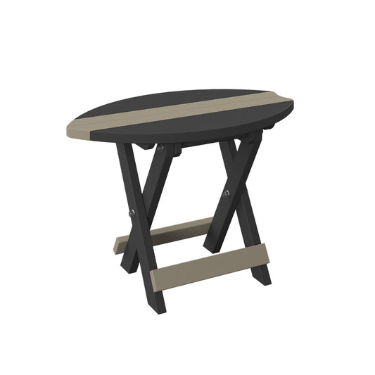 Polybird - Surfboard Folding End Table Weatherwood And Black - P89-WW-BK view 1