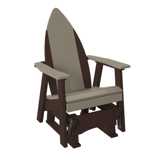 Polybird - Surfboard Nose 2' Glider Chair Weatherwood And Tudor Brown - P85-WW-TB view 1