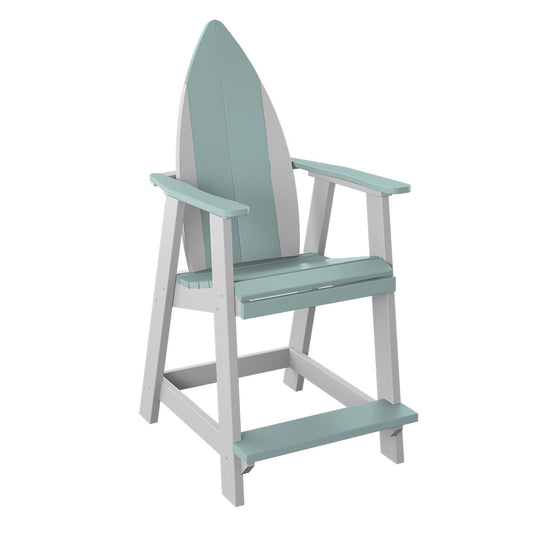 Polybird - Surfboard Nose Balcony Chair Sage And White - P83-SG-WT view 1