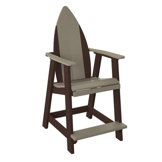 Polybird - Surfboard Nose Balcony Chair Weatherwood And Tudor Brown - P83-WW-TB view 1
