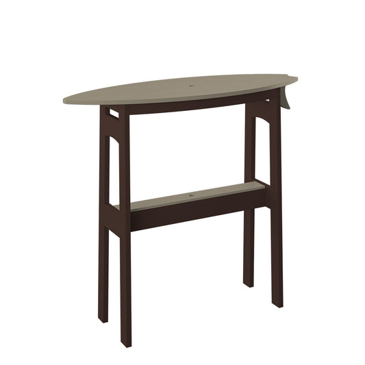 Polybird - Surfboard Table 48" Bar Height Weatherwood And Tudor Brown - P87-B-WW-TB view 1