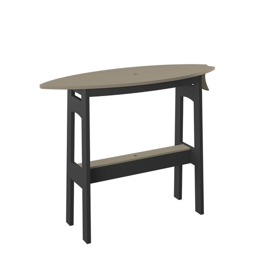 Polybird - Surfboard Table 48" Counter Height Weatherwood And Black - P87-C-WW-BK view 1