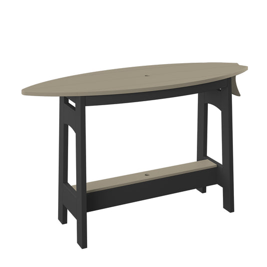 Polybird - Surfboard Table 48" Weatherwood And Black - P87-R-WW-BK view 1