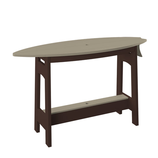 Polybird - Surfboard Table 48" Weatherwood And Tudor Brown - P87-R-WW-TB view 1