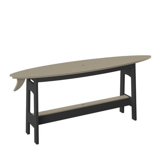 Polybird - Surfboard Table 72'' Weatherwood And Black - P88-R-WW-BK view 1