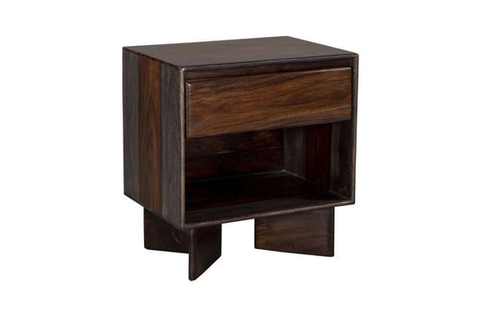Porter Designs -  Cambria Solid Sheesham Wood Nightstand, Gray - 04-116-04-8392M veiw 1