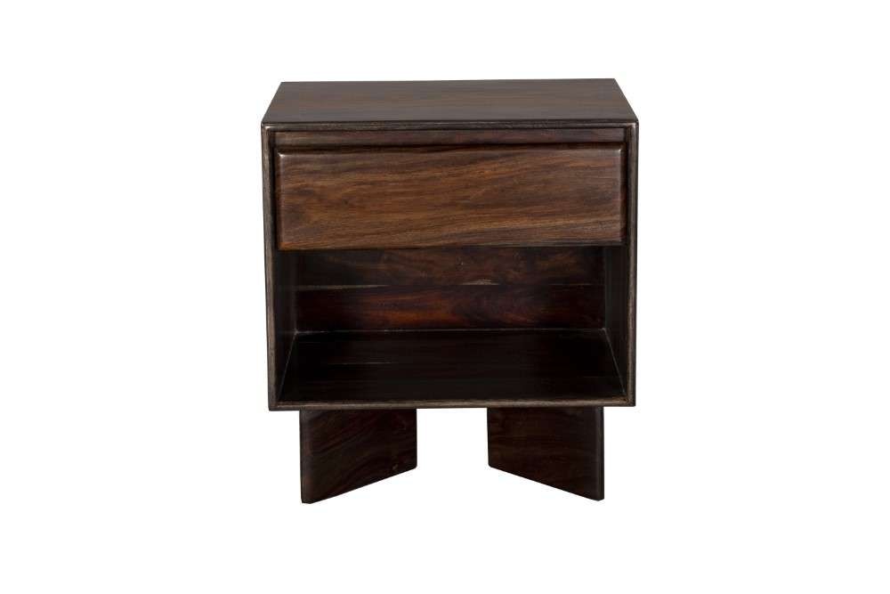 Porter Designs -  Cambria Solid Sheesham Wood Nightstand, Gray - 04-116-04-8392M veiw 3