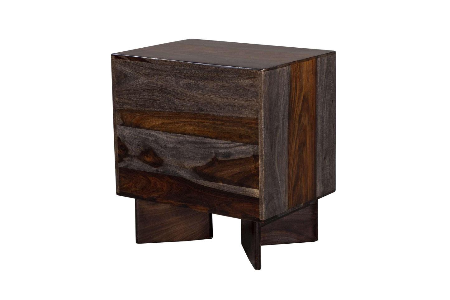 Porter Designs -  Cambria Solid Sheesham Wood Nightstand, Gray - 04-116-04-8392M veiw 4