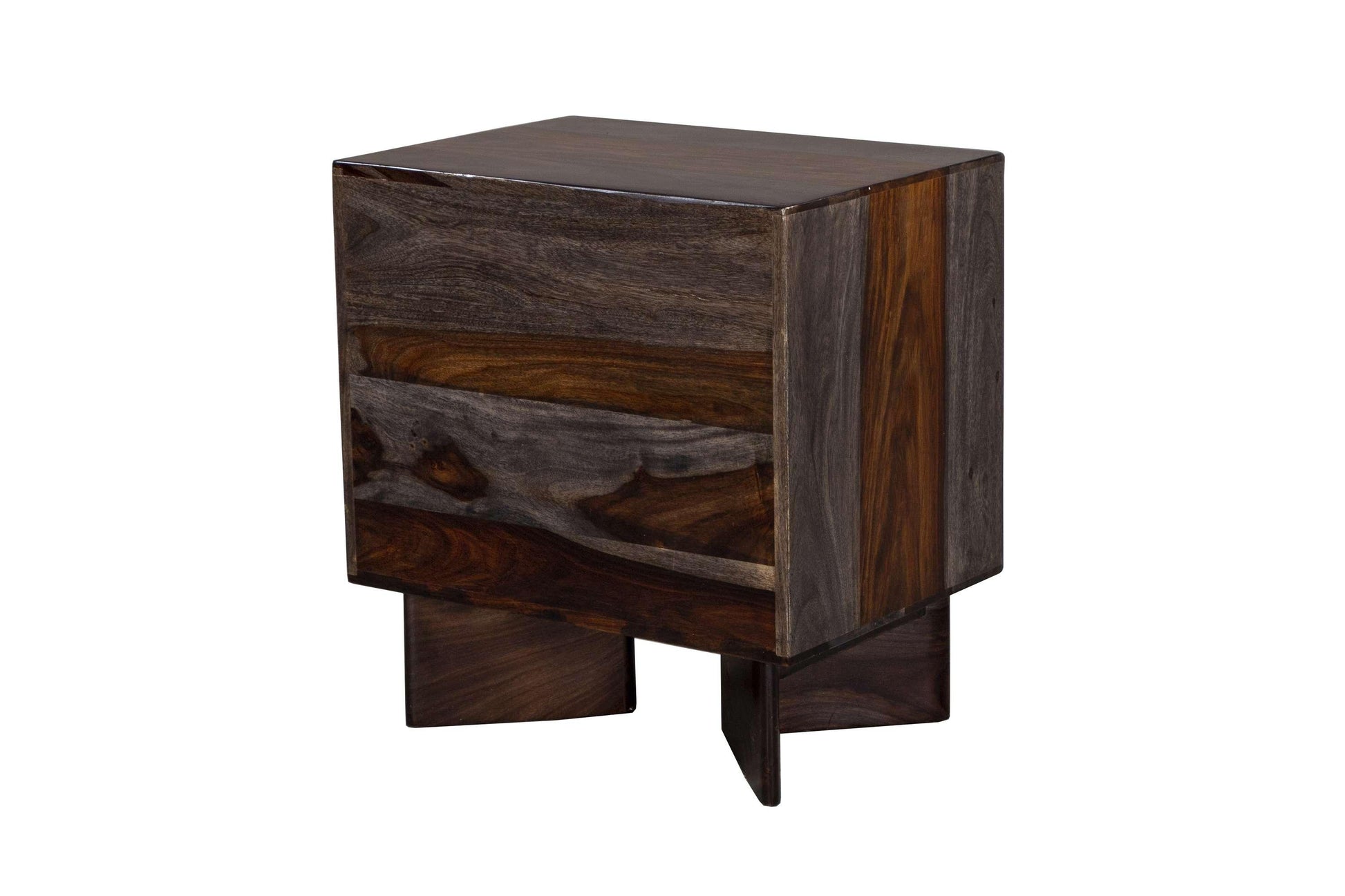 Porter Designs -  Cambria Solid Sheesham Wood Nightstand, Gray - 04-116-04-8392M veiw 4
