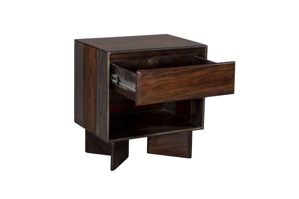 Porter Designs -  Cambria Solid Sheesham Wood Nightstand, Gray - 04-116-04-8392M veiw 5