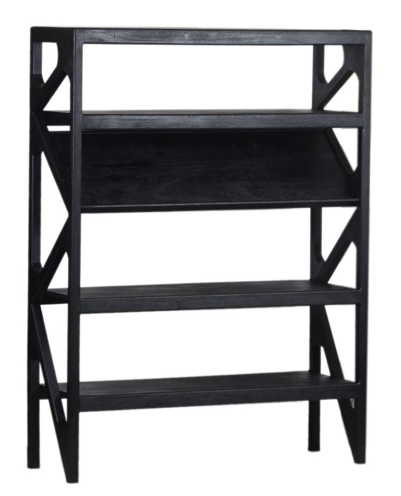 Porter Designs - Canberra Solid Wood Bookcase, Black - 10-108-01-9487 veiw 1