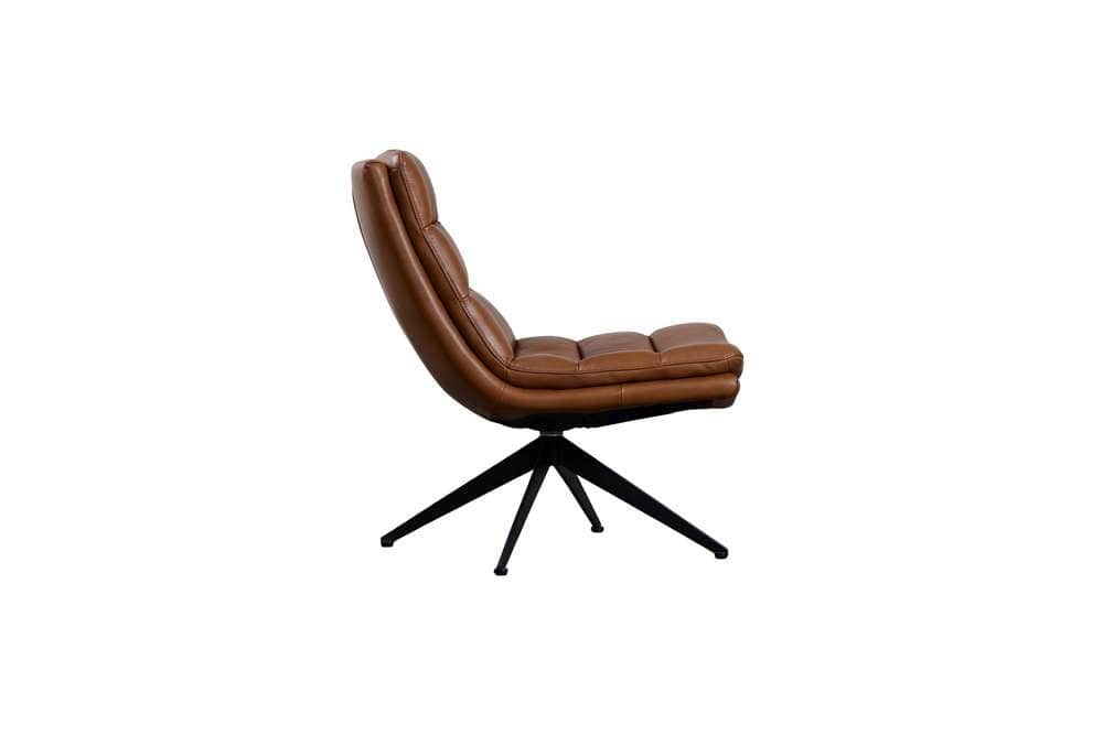 Porter Designs - Cetus Leather Swivel Accent Chair, Brown - 02-204-06-0169 veiw 3